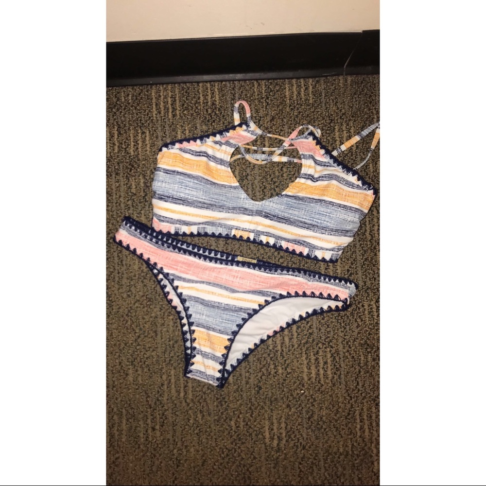 2 piece multicolored bathing suit/swim suit